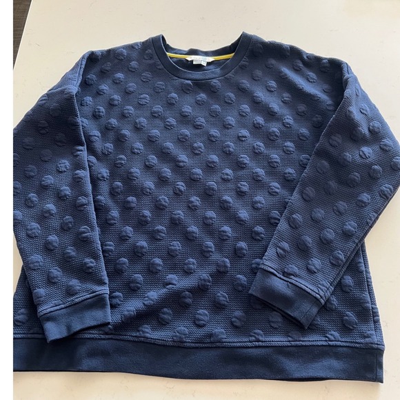 Boden Tops - Boden Navy Blue Textured 3D Polka Dot Sweatshirt WL982 Womens US 12 Crewneck